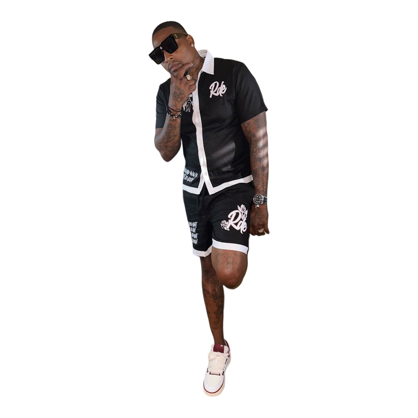 RDE men’s button up short set