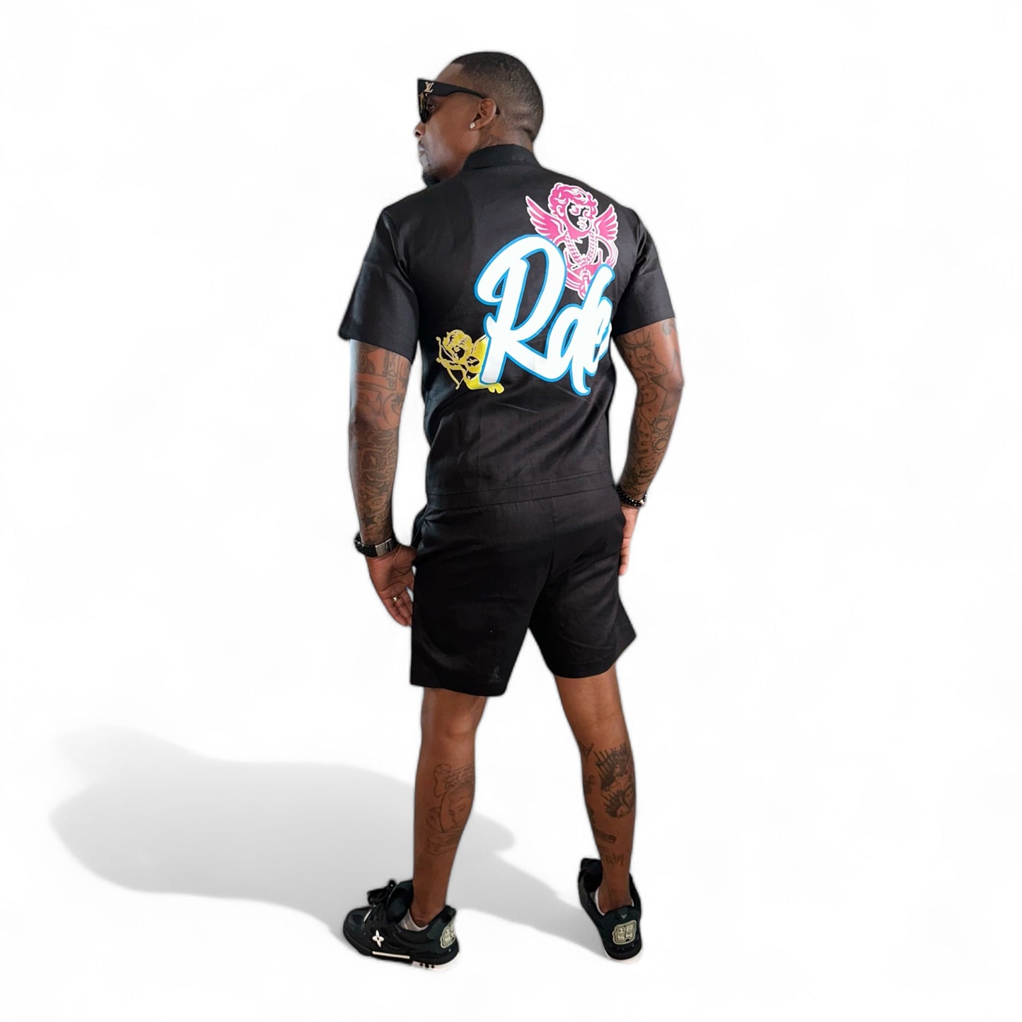 RDE men’s button up short set