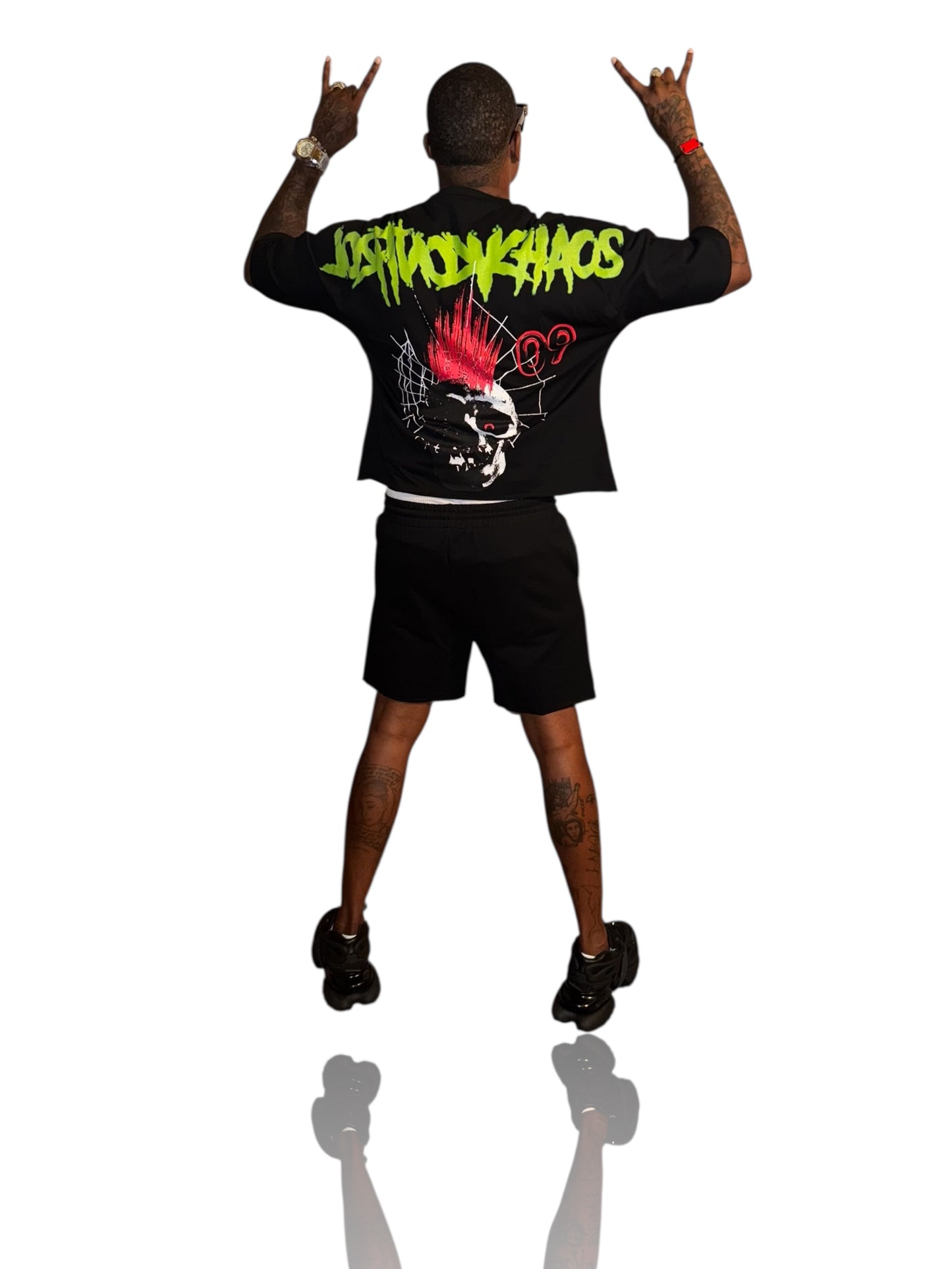 Kontrol Khaous No Fear Black 2 piece short set