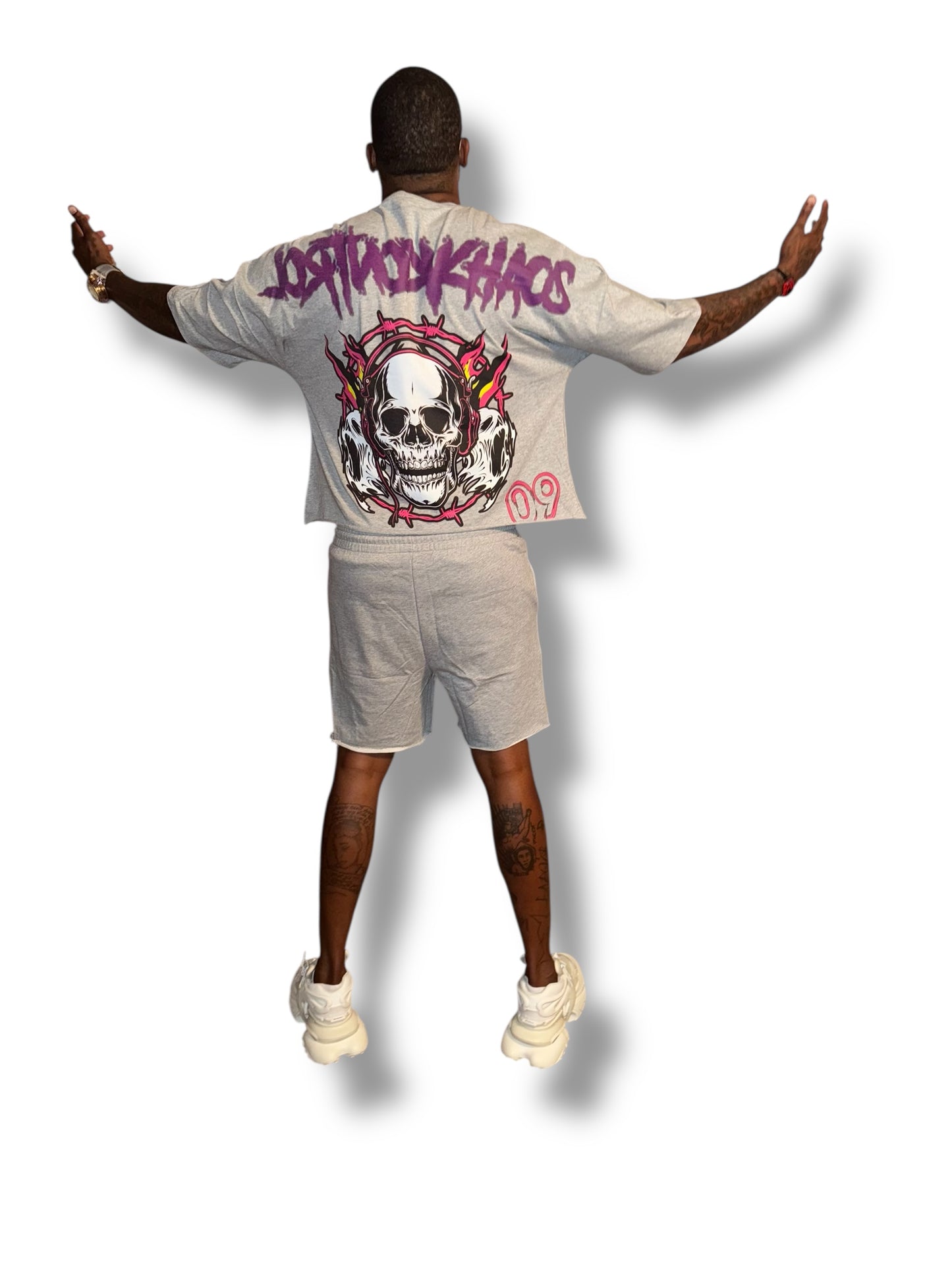 Kontrol Khaous No Fear Grey 2 piece short set