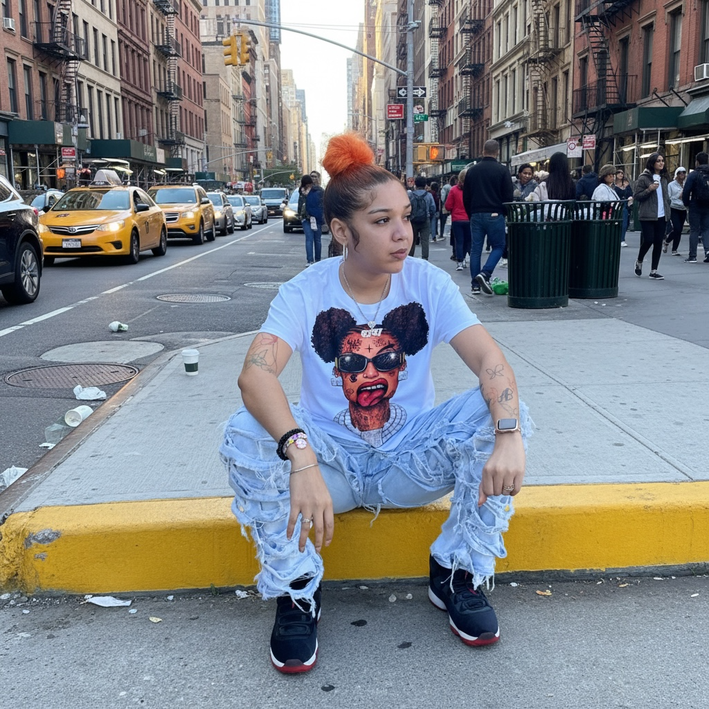Stupid fresh woman’s character cropped box shirt