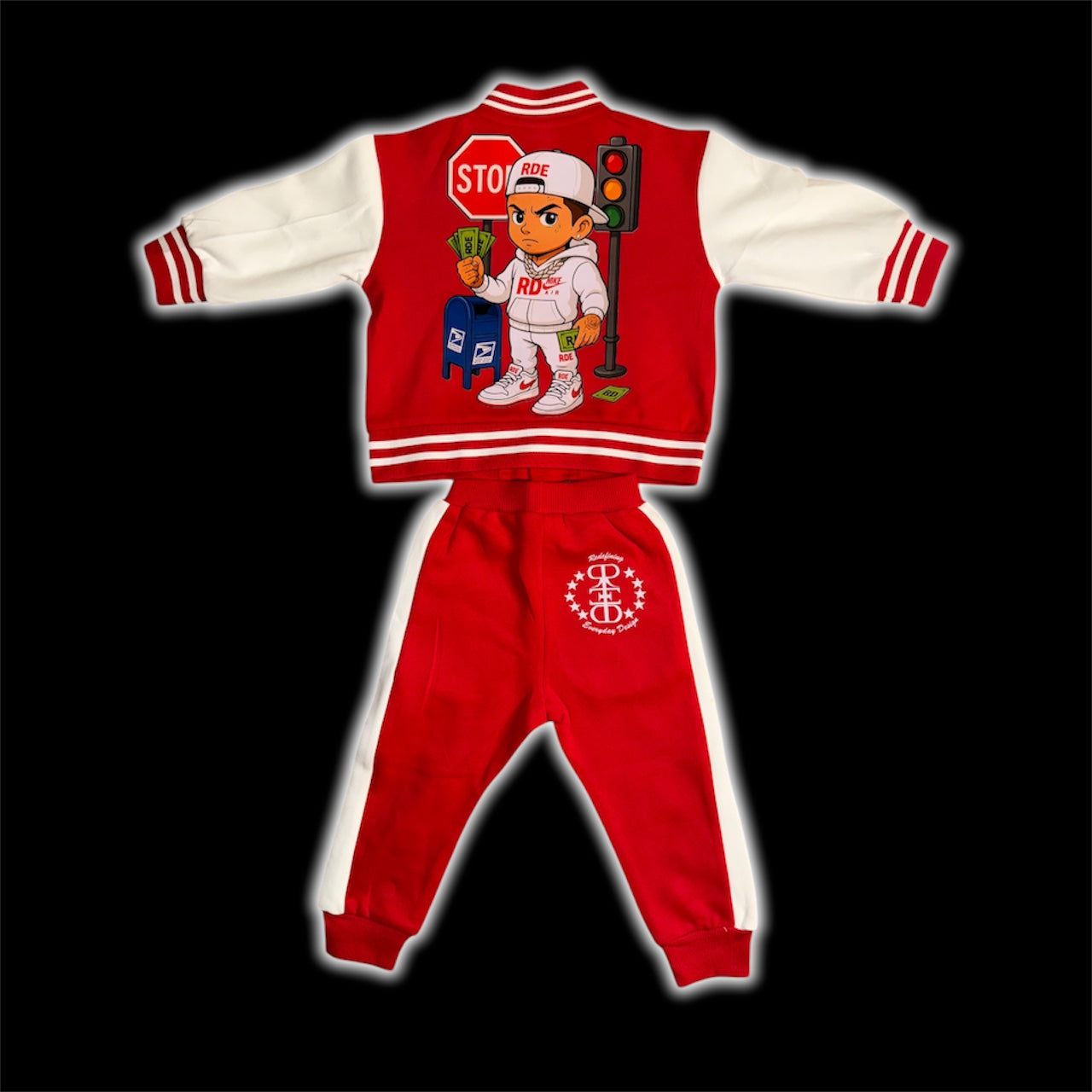 Youth Redefining letterman 2 piece jogger set
