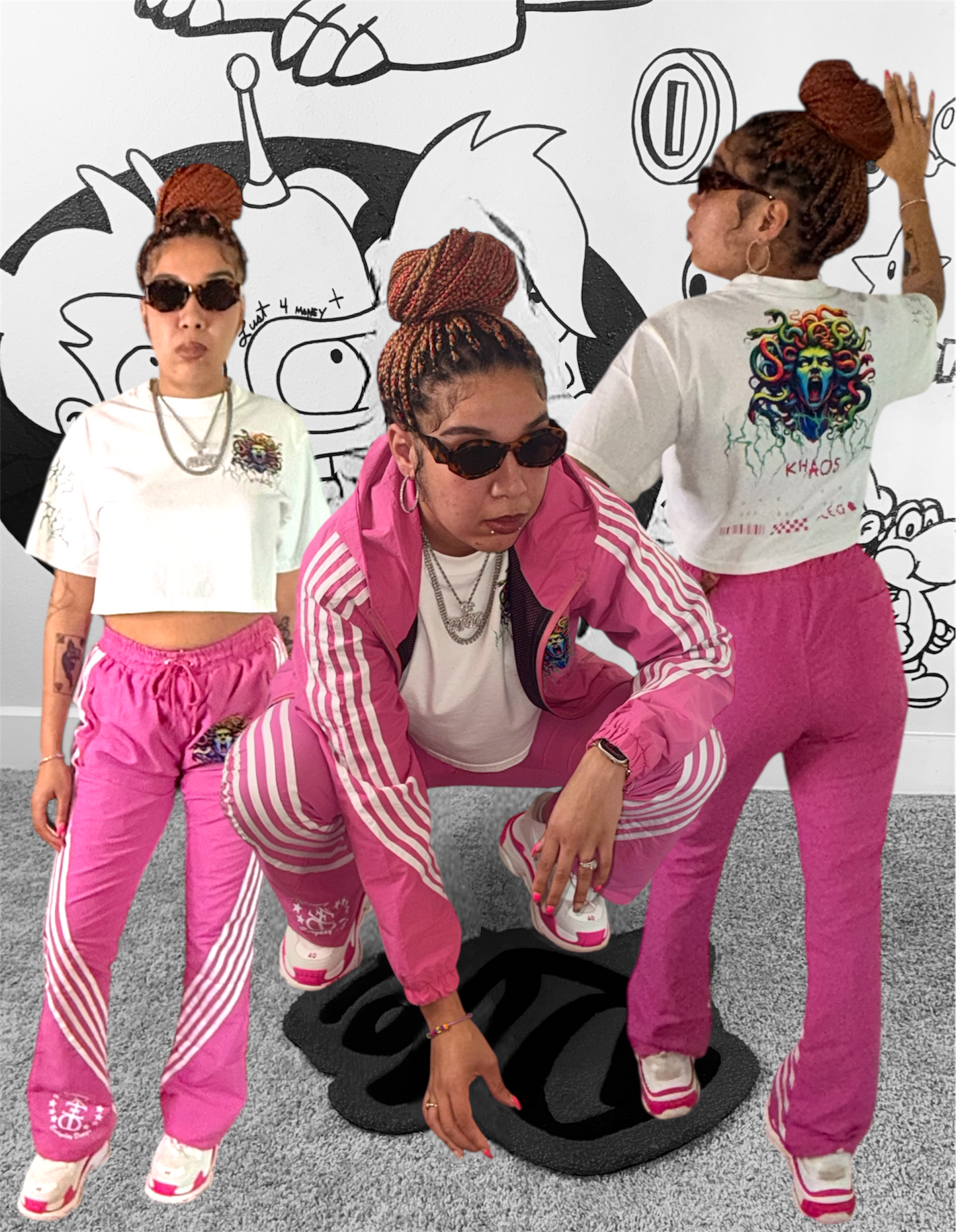 Woman’s 3 piece madussa track suit & crop top