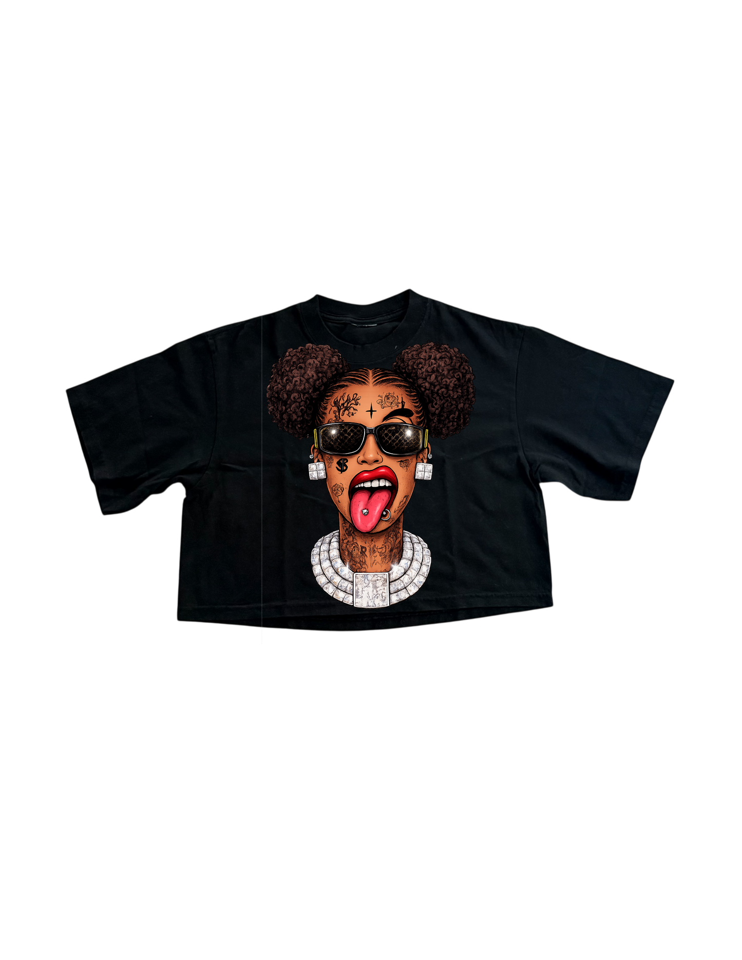 Stupid fresh woman’s character cropped box shirt